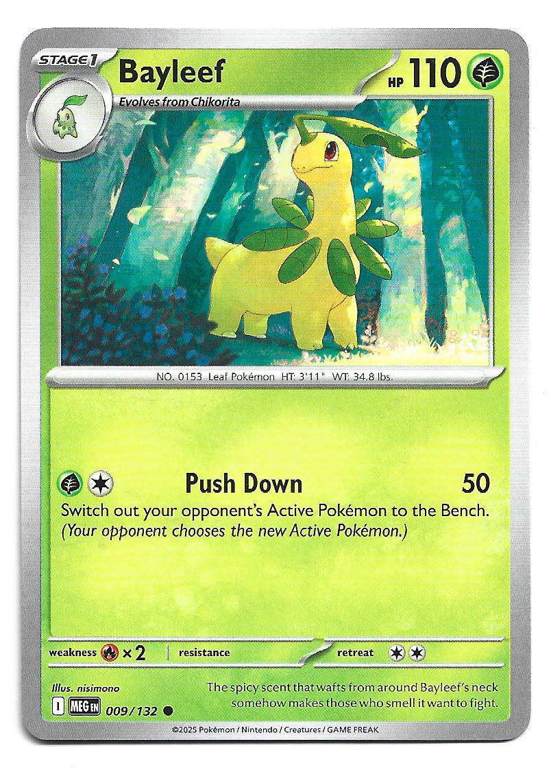 BAYLEEF - COMMON  9/132 POKEMON TCG MEGA EVOLUTION TRADING CARD