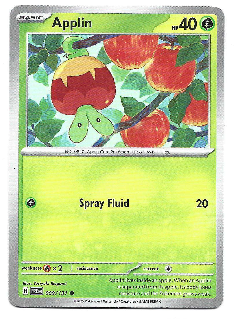 APPLIN - COMMON  9/131 POKEMON TCG PRISMATIC EVOLUTIONS  TRADING CARD