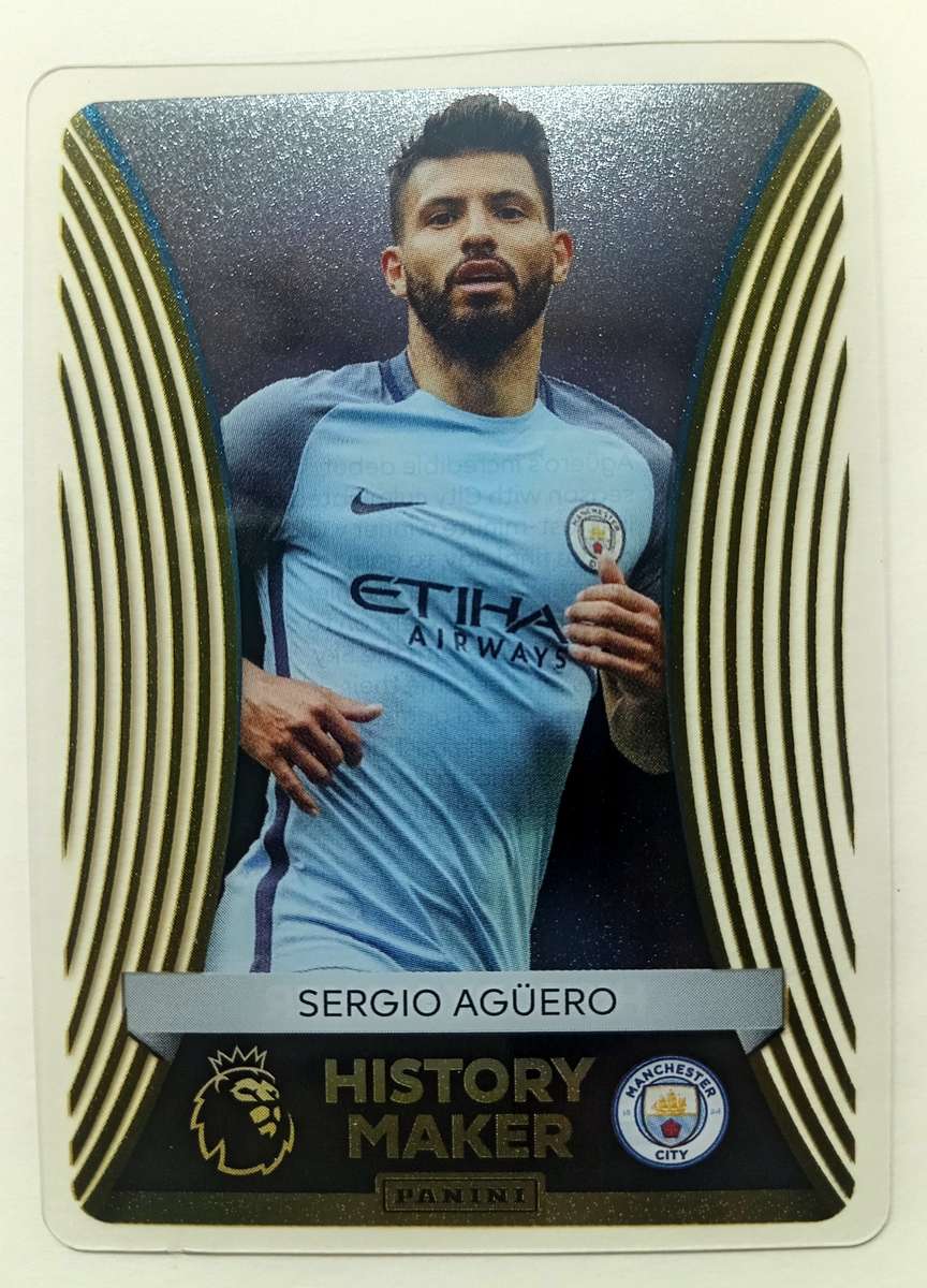 SERGIO AGUERO  - PANINI English Premier League 2024/25 - RARE CRYSTAL "HISTORY MAKER" TRADING CARD