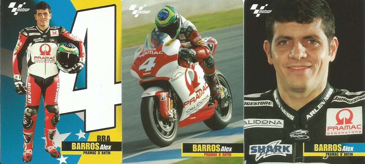 ALEX BARROS - MOTO GP 2004/05 CARD COLLECTION - LOT of 3 RARE TRADING CARDS