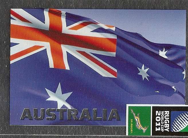 AUSTRALIA - 2011 BIG BALL RUGBY WORLD CUP COLLECTION - FOIL "TEAM FLAG" TRADING CARD 012