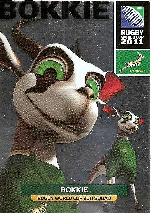 SPRIGBOK'S MASCOT - 2011 BIG BALL RUGBY WORLD CUP COLLECTION - FOIL "MASCOT" TRADING CARD 056