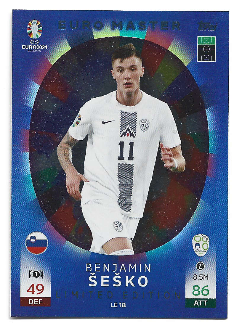 BENJAMIN SESKO - Topps `UEFA EURO 2024` Collection - EURO MASTER "LIMITED EDITION" TRADING CARD