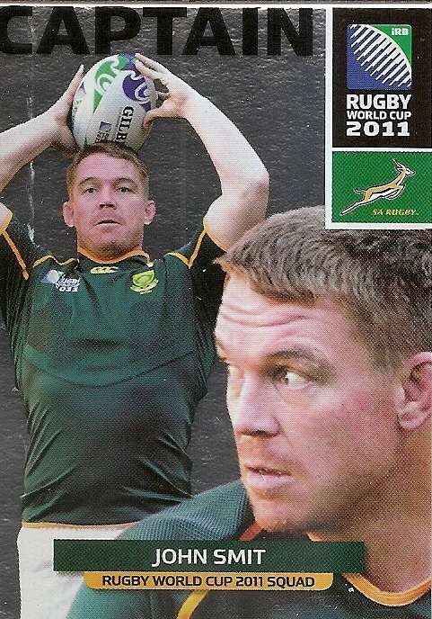 JOHN SMIT - 2011 BIG BALL RUGBY WORLD CUP COLLECTION - FOIL "CAPTAIN" TRADING CARD 058