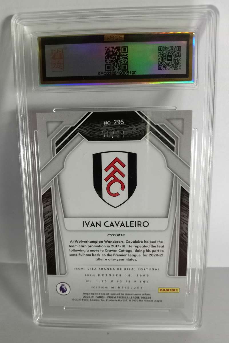 IVAN CAVALEIRO (Fulham) - PANINI EPL PRIZM 2021 - GRADED PURPLE PRIZM CARD 58 of 99