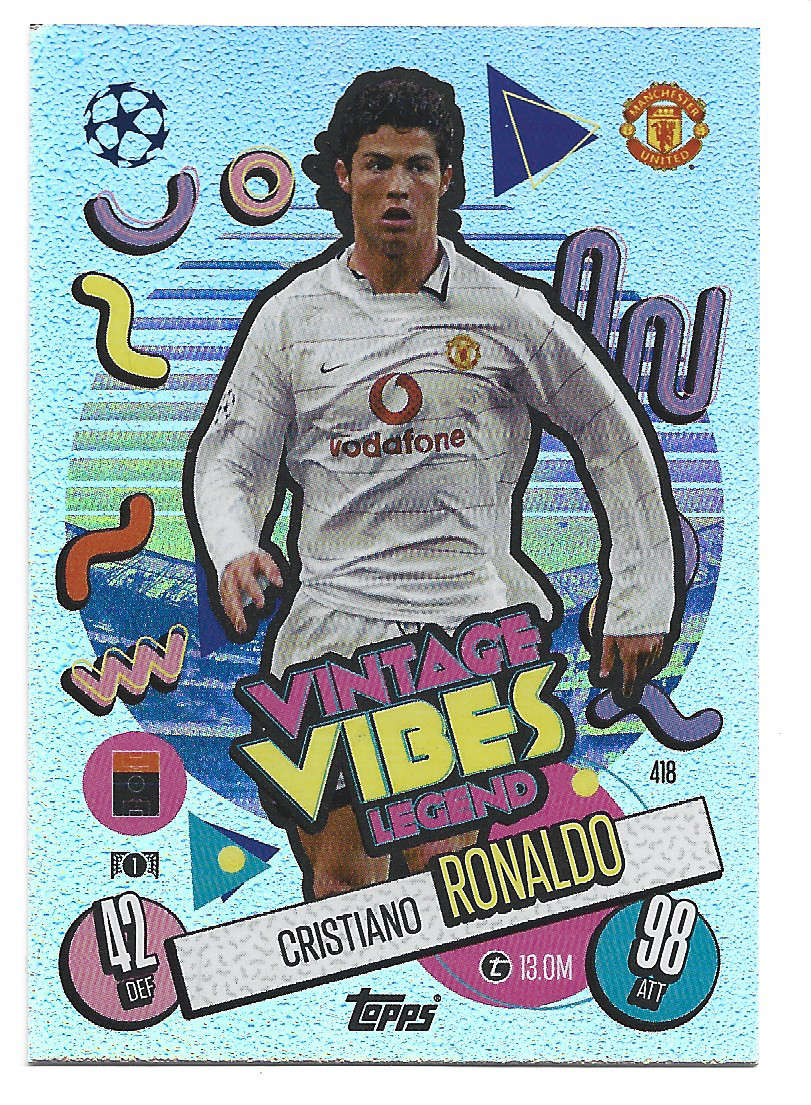 CRISTIANO RONALDO - TOPPS UEFA CHAMPIONS LEAGUE 2024/25 Collection - FOIL "VINTAGE VIBES" CARD 418