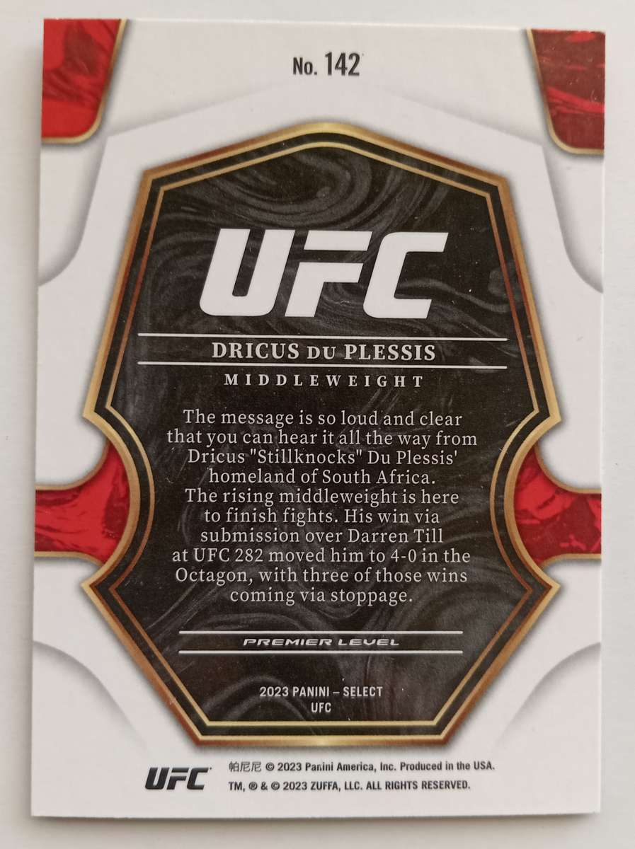 DRICUS DU PLESSIS - PANINI SELECT PRIZM UFC 2023 COLLECTION - PRIZM TRADING CARD 142