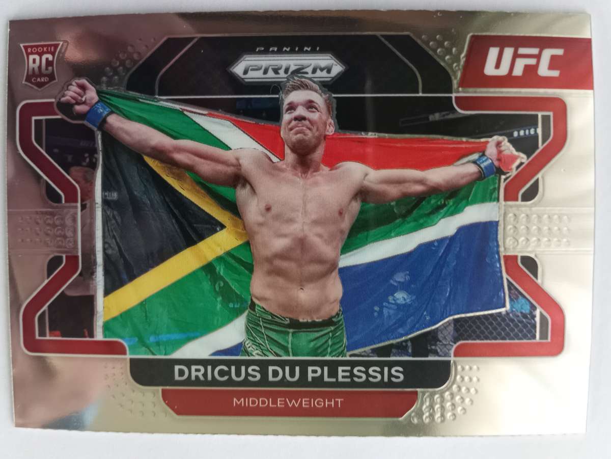DRICUS DU PLESSIS - PANINI UFC PRIZM 2022 - CERTIFIED ROOKIE PRIZM TRADING CARD 92