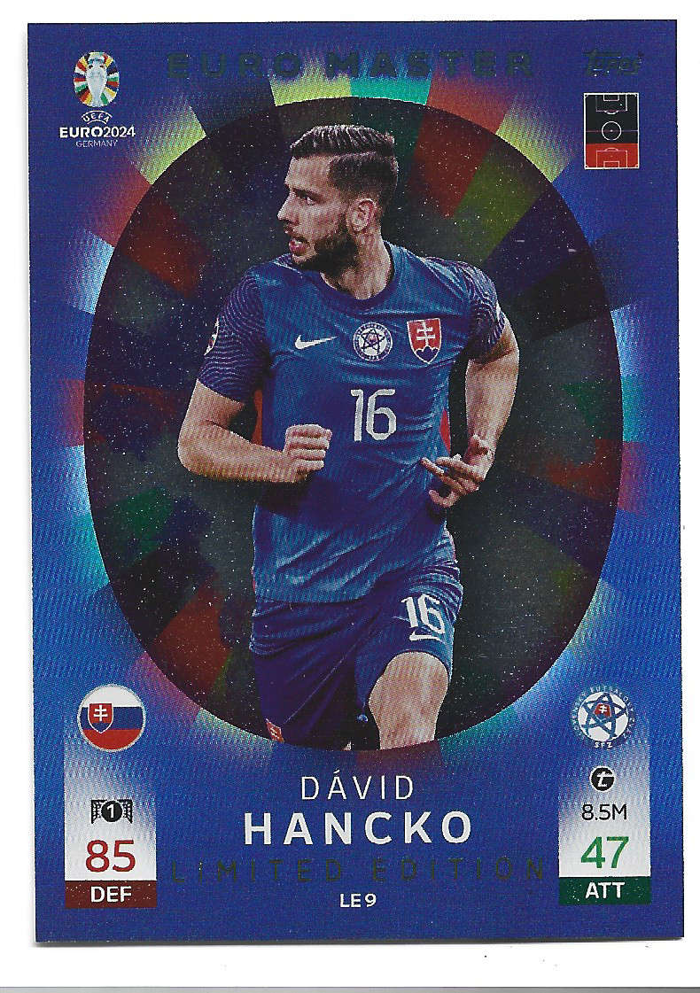 DAVID HANCKO - Topps `UEFA EURO 2024` Collection - EURO MASTER "LIMITED EDITION" TRADING CARD