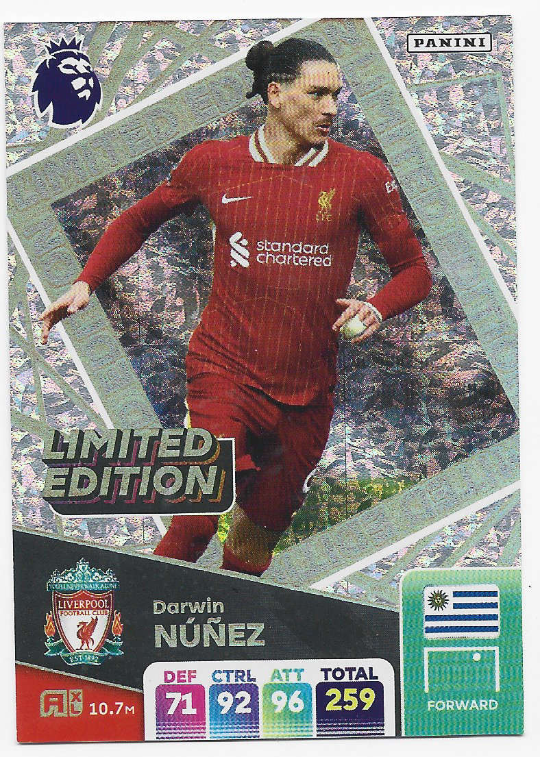 DARWIN NUNEZ -  PANINI English Premier League 2024/25 - "LIMITED EDITION" TRADING CARD