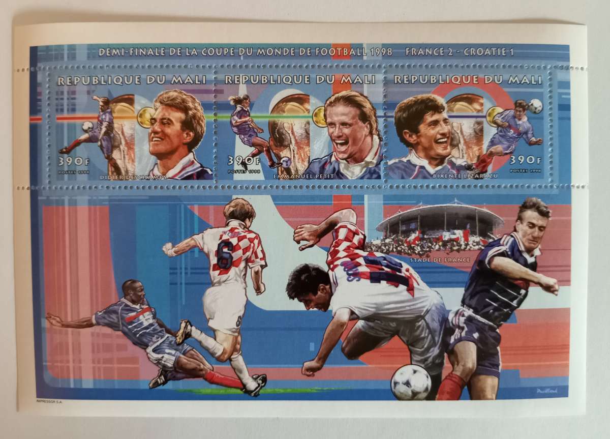 MALI - FIFA WORLD CUP FRANCE 1998 STAMP SHEETS - FRANCE WINNERS set of 4 Miniature Sheets - MNH
