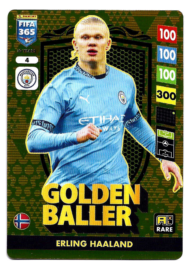 ERLING HAALAND - PANINI FIFA 365 COLLECTION 2025 - RARE GOLD "GOLDEN BALLER" TRADING CARD 4