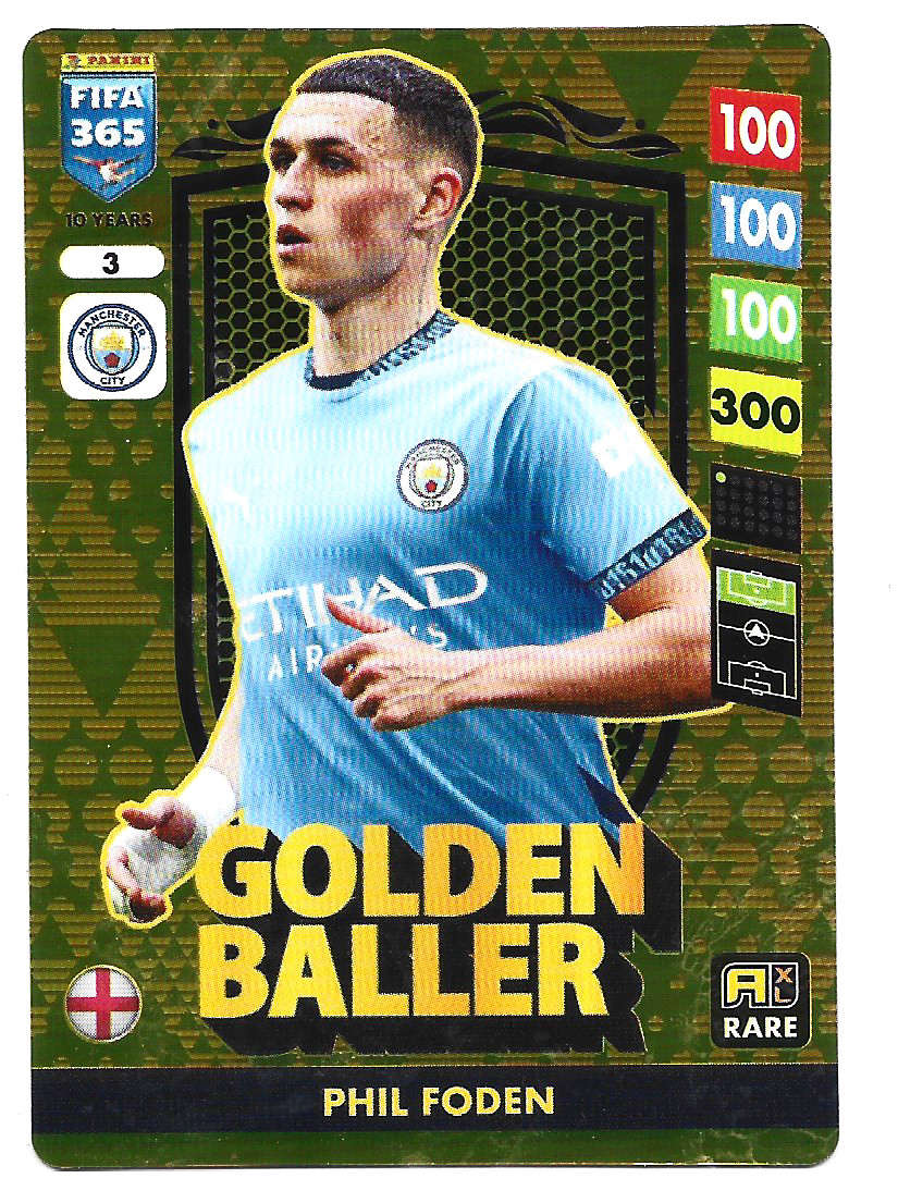 PHIL FODEN - PANINI FIFA 365 COLLECTION 2025 - RARE GOLD "GOLDEN BALLER" TRADING CARD 3