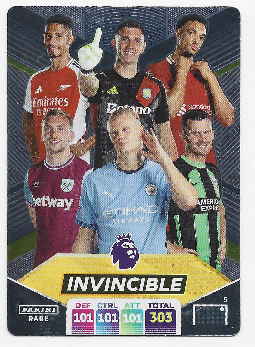 INVINCIBLE - PANINI English Premier League 2024/25 - RARE `GOLDEN BALLER` TRADING CARD 5