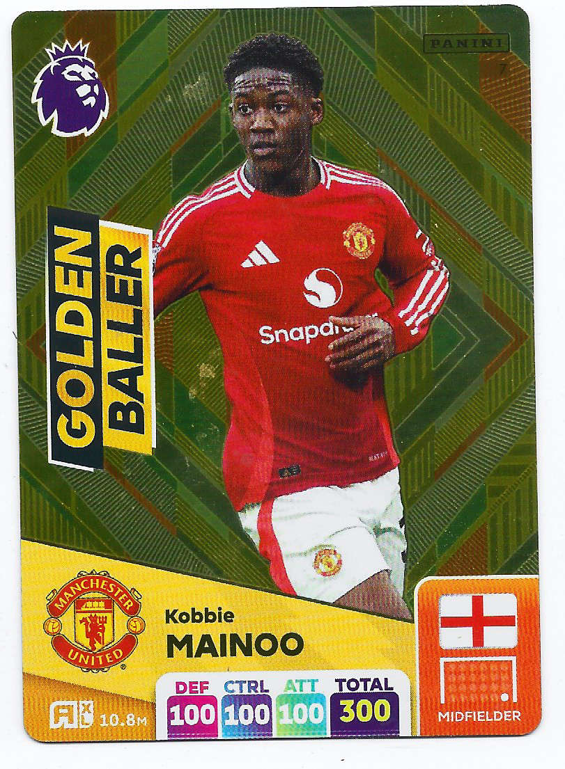 KOBBIE MAINOO - PANINI English Premier League 2024/25 - RARE `GOLDEN BALLER` TRADING CARD 7