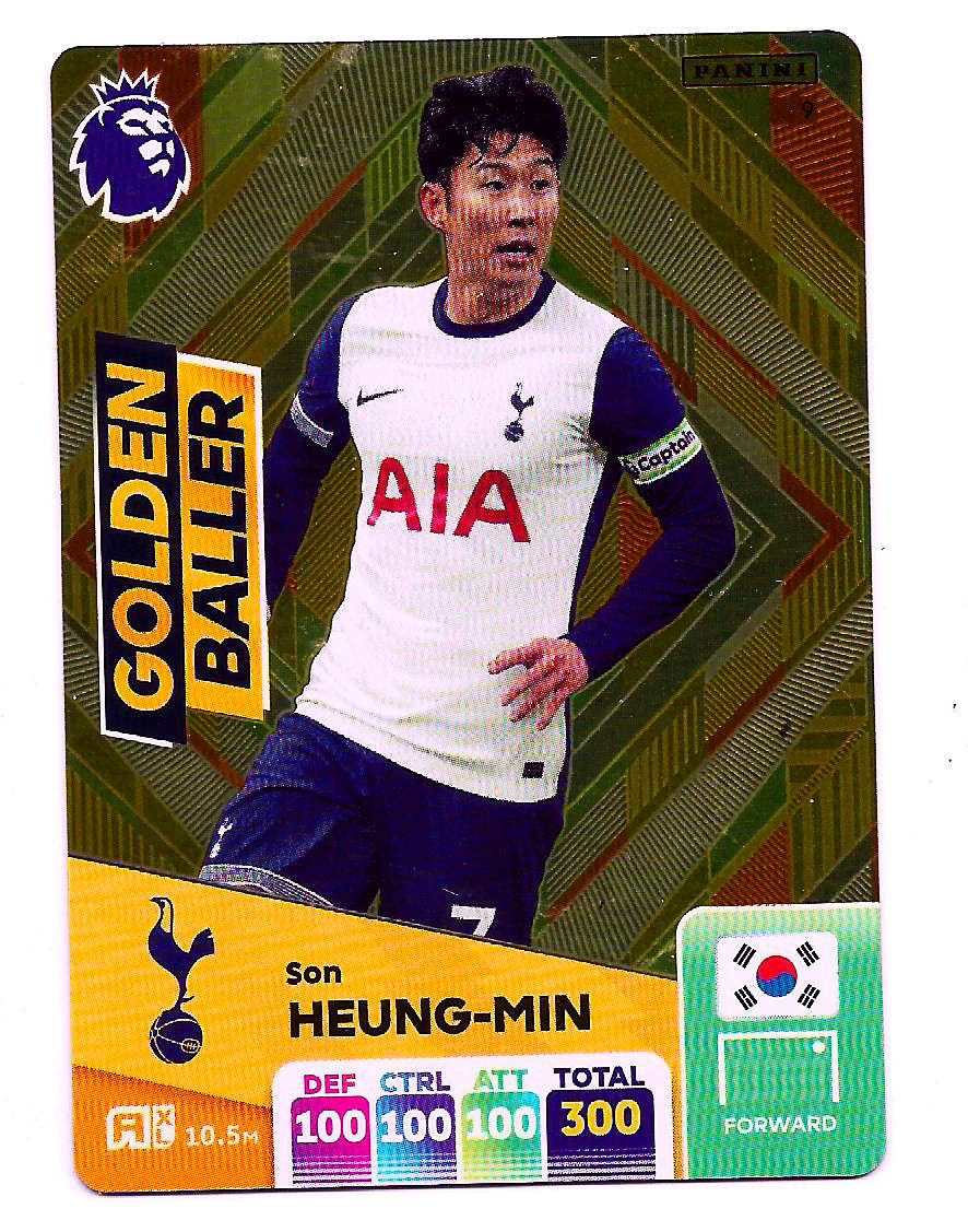SON HEUNG MIN - PANINI English Premier League 2024/25 - RARE `GOLDEN BALLER` TRADING CARD 9