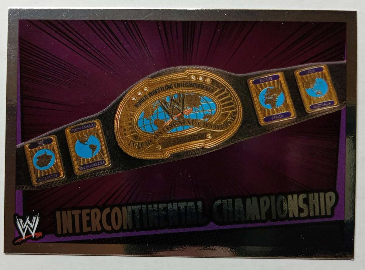 INTERCONTINENTAL CHAMP - TOPPS WWE SLAM ATTAX RUMBLE 2012/13 - FOIL `TITLE BELT` TRADING CARD