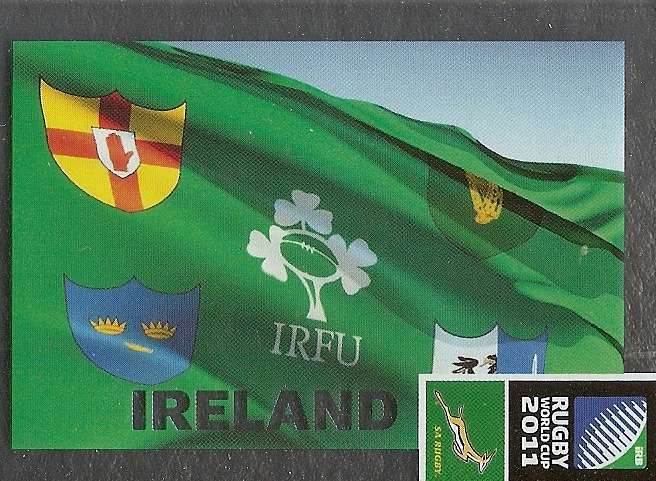 IRELAND - 2011 BIG BALL RUGBY WORLD CUP COLLECTION - FOIL "TEAM FLAG" TRADING CARD 018