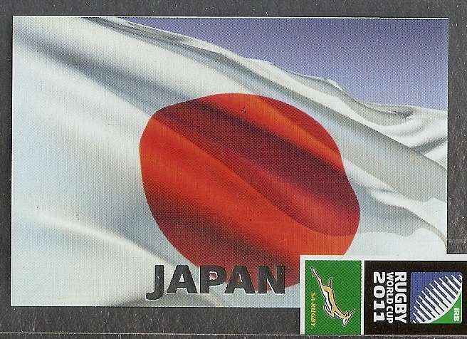 JAPAN - 2011 BIG BALL RUGBY WORLD CUP COLLECTION - FOIL "TEAM FLAG" TRADING CARD 020