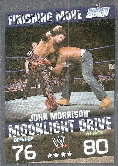 JOHN MORRISON  - TOPPS WWE SLAM ATTAX EVOLUTION 2009/10  - FOIL `FINNISHING MOVE` TRADING CARD