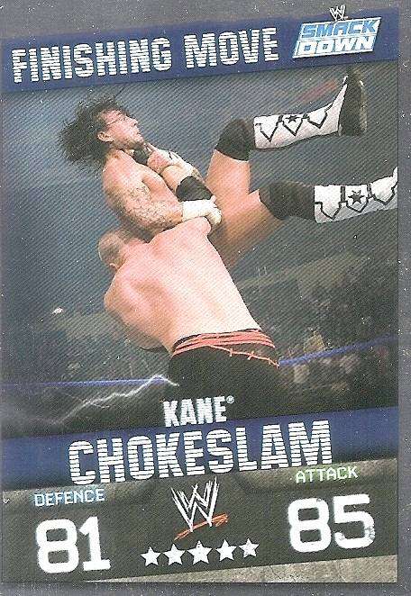 KANE  - TOPPS WWE SLAM ATTAX EVOLUTION 2009/10  - FOIL `FINNISHING MOVE` TRADING CARD