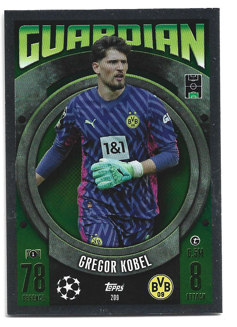 GREGOR KOBEL - TOPPS `CHAMPIONS/EUROPA LEAGUE` 2023/24 -  FOIL "GUARDIAN" TRADING CARD