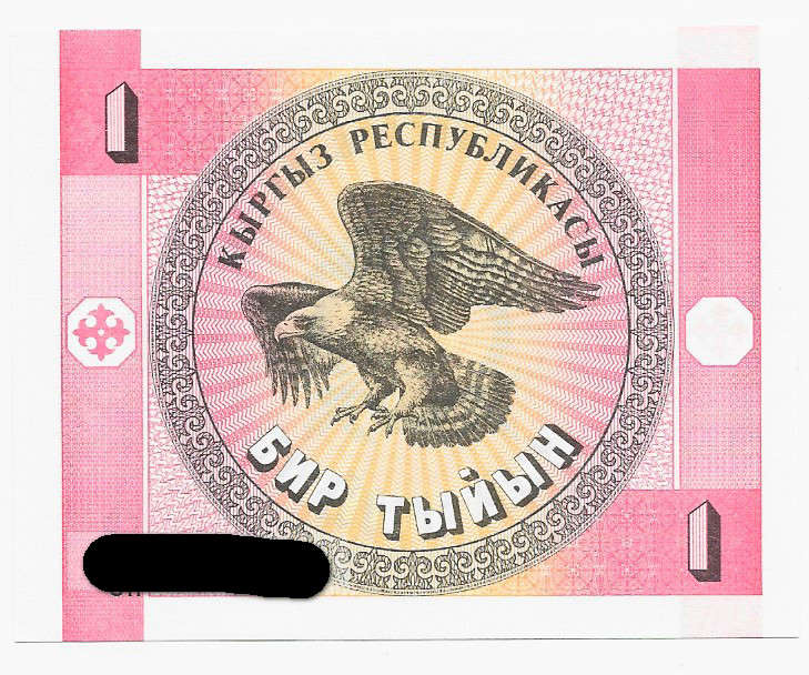 KYRGYZSTAN BANK - 1 TYIYN BANK NOTE Z81 Series -  BANK NOTE in UNC CONDITION