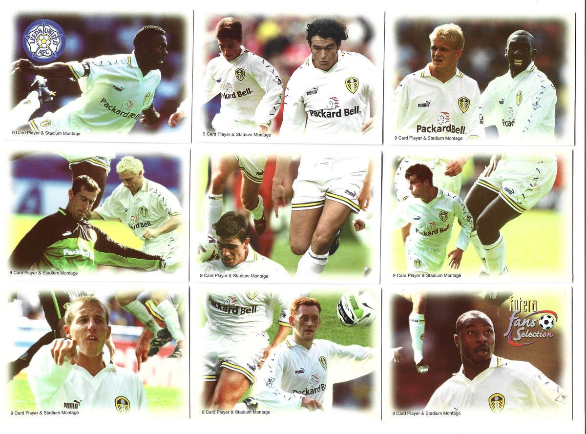 LEEDS UNITED FC  - FUTERA FANS SELECTION SET 1999 - TEAM PIC TRADING CARD LOT of 9