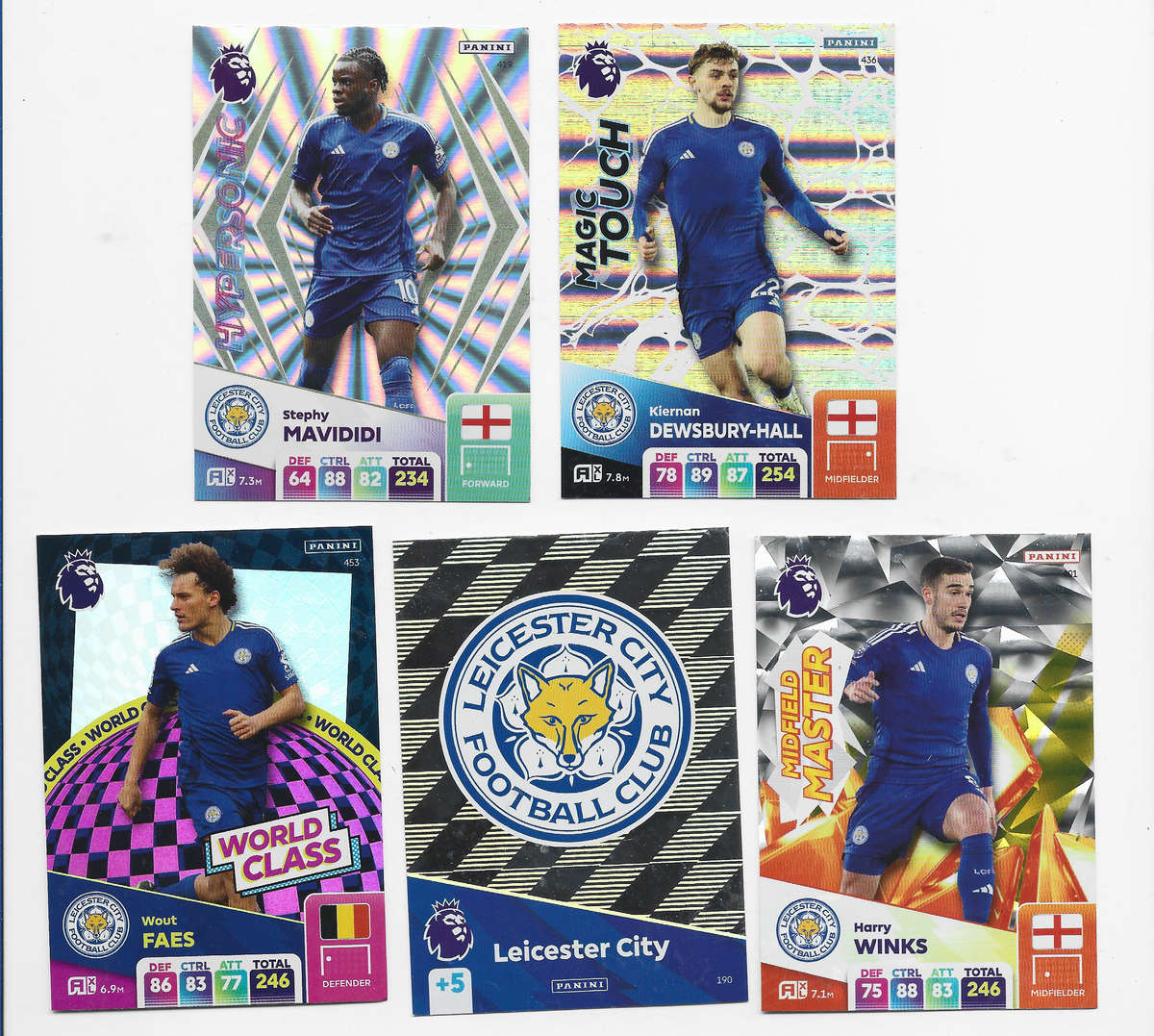 LEICESTER CITY FC  - PANINI English Premier League 2024/25 - COMPLETE TEAM SET of 22 CARDS
