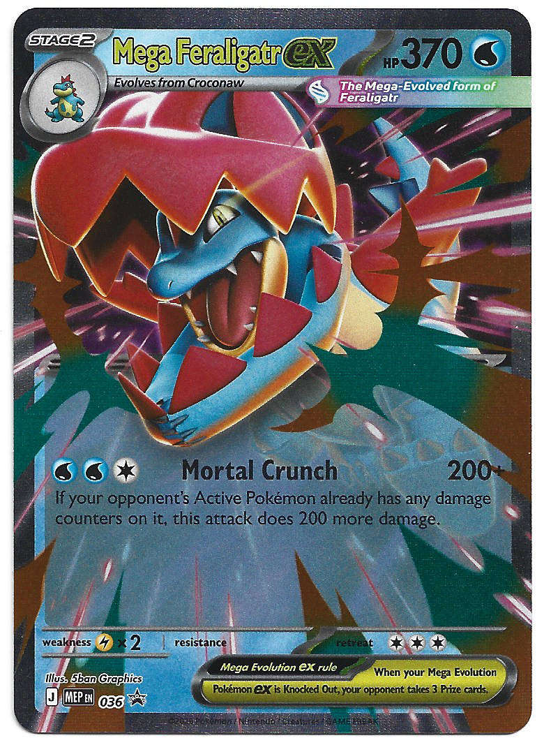 MEGA FERALIGATR EX - MEP 035 PROMO HOLO  POKEMON TCG MEGA EVOLUTION TRADING CARD