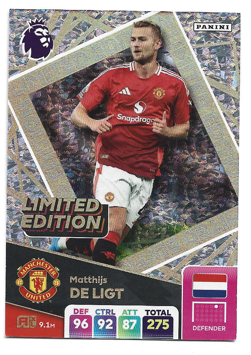 MATHIJS DE LIGT (Man. United) - PANINI Eng/Premier League 2024/25 - "LIMITED EDITION" TRADING CARD