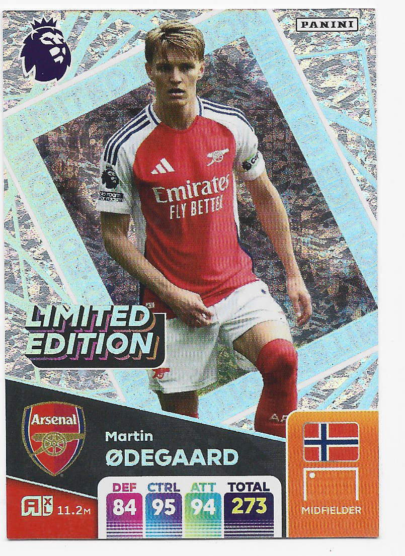 MARTIN ODEGAARD -  PANINI English Premier League 2024/25 - "LIMITED EDITION" TRADING CARD