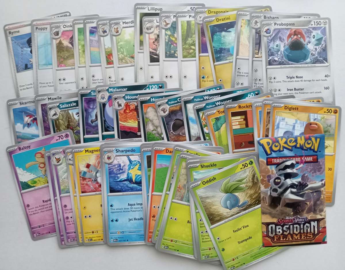 POKEMON CARDS - JOB LOT of 60 Common/Uncommon S&V OBSIDIAN FLAMES TRADING CARDS