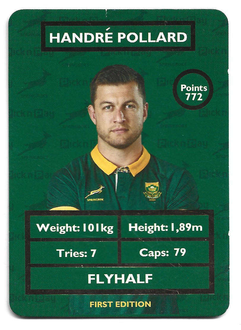 HANDRE POLLARD - Pick n Pay 2025 SPRINGBOKS WORLD CHAMPIONS CARD COLLECTION - TRADING CARD