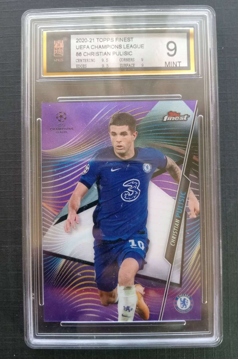 CHRISTIAN PULISIC (Chelsea) - TOPPS FINEST C/League 2021 - CHROME CARD 230 of 250 -  GRADED 9