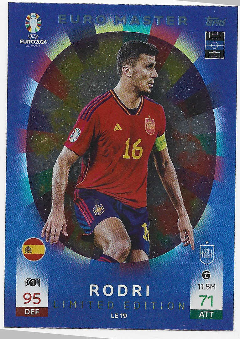 Trading Cards - RODRI - Topps `UEFA EURO 2024` Collection - EURO MASTER ...