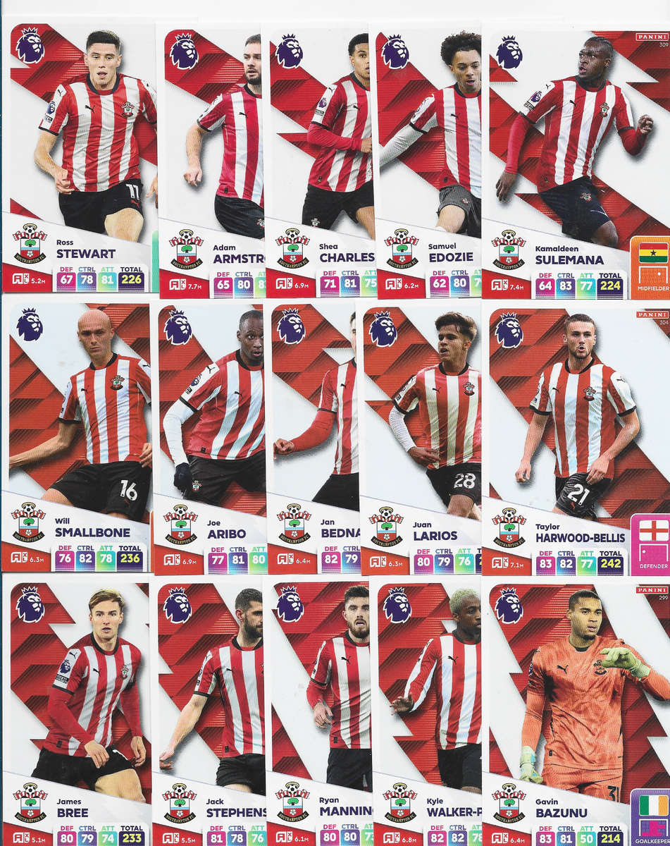 Trading Cards SOUTHAMPTON FC PANINI English Premier League 2024/25