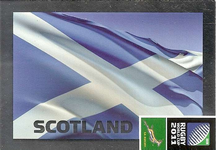 SCOTLAND - 2011 BIG BALL RUGBY WORLD CUP COLLECTION - FOIL "TEAM FLAG" TRADING CARD 026