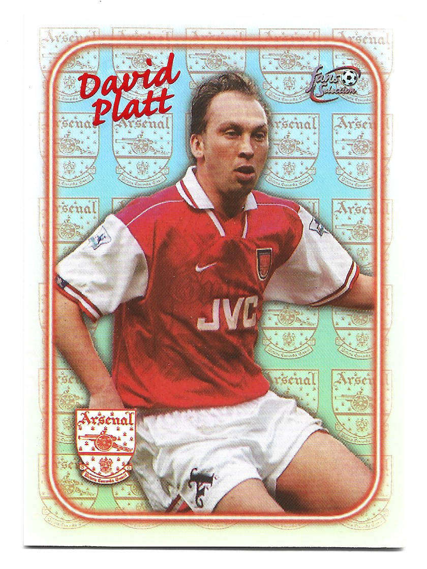 DAVID PLATT - ARSENAL FUTERA FANS SELECTION 1997 - EMBOSSED  INSERT TRADING CARD SE7