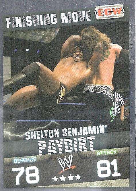 SHELTON BENJAMIN  - TOPPS WWE SLAM ATTAX EVOLUTION 2009/10  - FOIL `FINNISHING MOVE` TRADING CARD