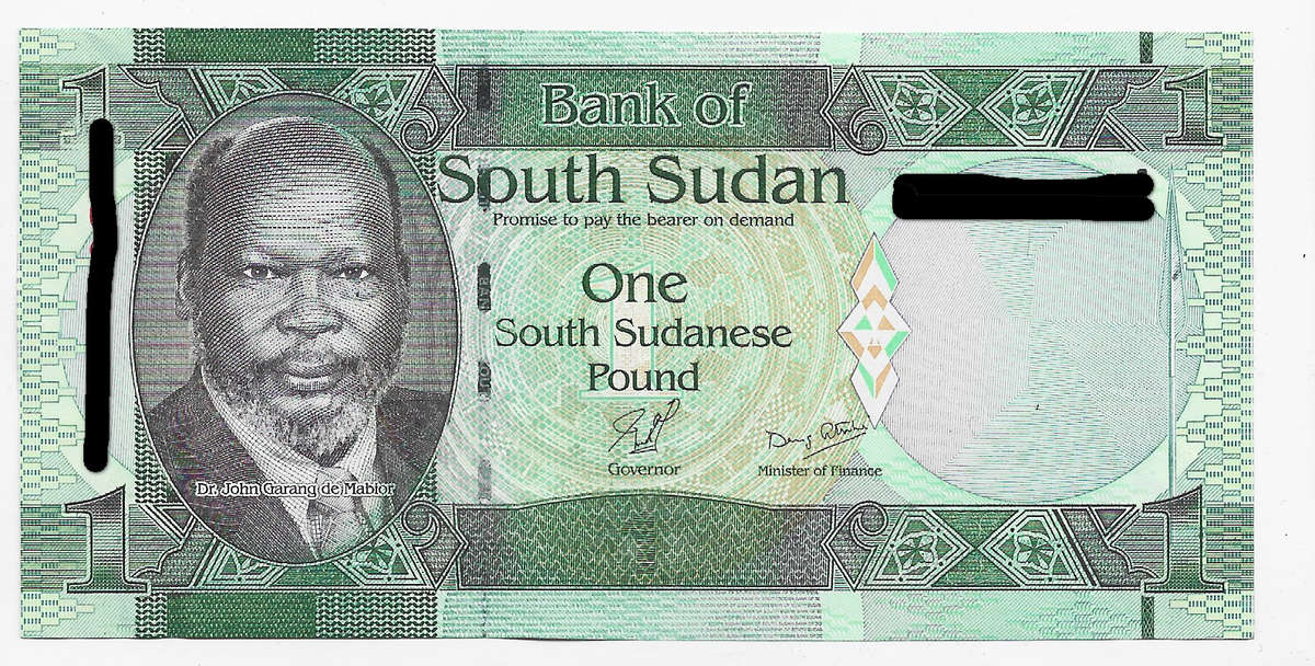 BANK of SOUTH SUDAN - 1 POUND BANK NOTE 2014/18 - NOTE in UNC CONDITION A