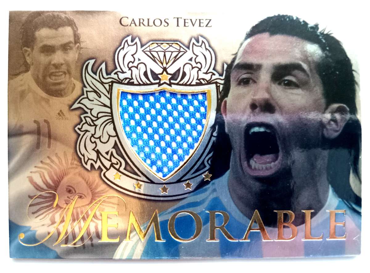 CARLOS TEVEZ (Argentina) - FUTERA MEMORABLE 2011 COLLECTION - RARE MEMORABILIA CARD 100 of 450
