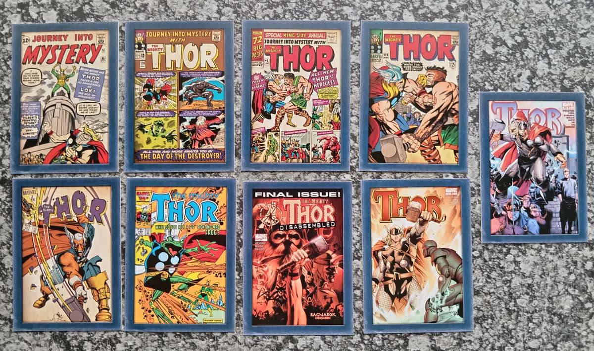 THOR - UPPER DECK MARVEL COLLECTION 2011 - LOT of 9 "COMIC BOOK COVERS" TRADING CARDS