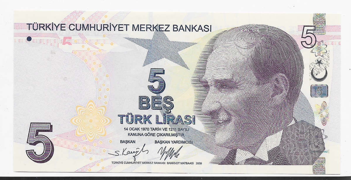 BANK of TURKEY  - 5 LIRASI BANK NOTE 2006 - NOTE in UNC. CONDITION