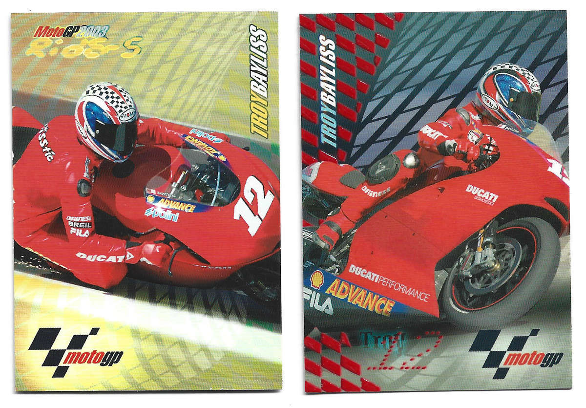 TROY BAYLISS - PANINI MOTO GP 2003 CARD COLLECTION - Lot of 2 Trading Cards