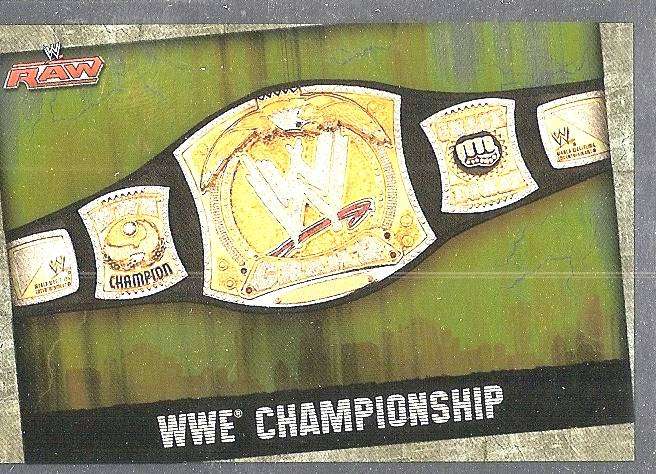 WWE CHAMPIONSHIP BELT - TOPPS WWE SLAM ATTAX EVOLUTION 2009/10  - FOIL `TRADING CARD