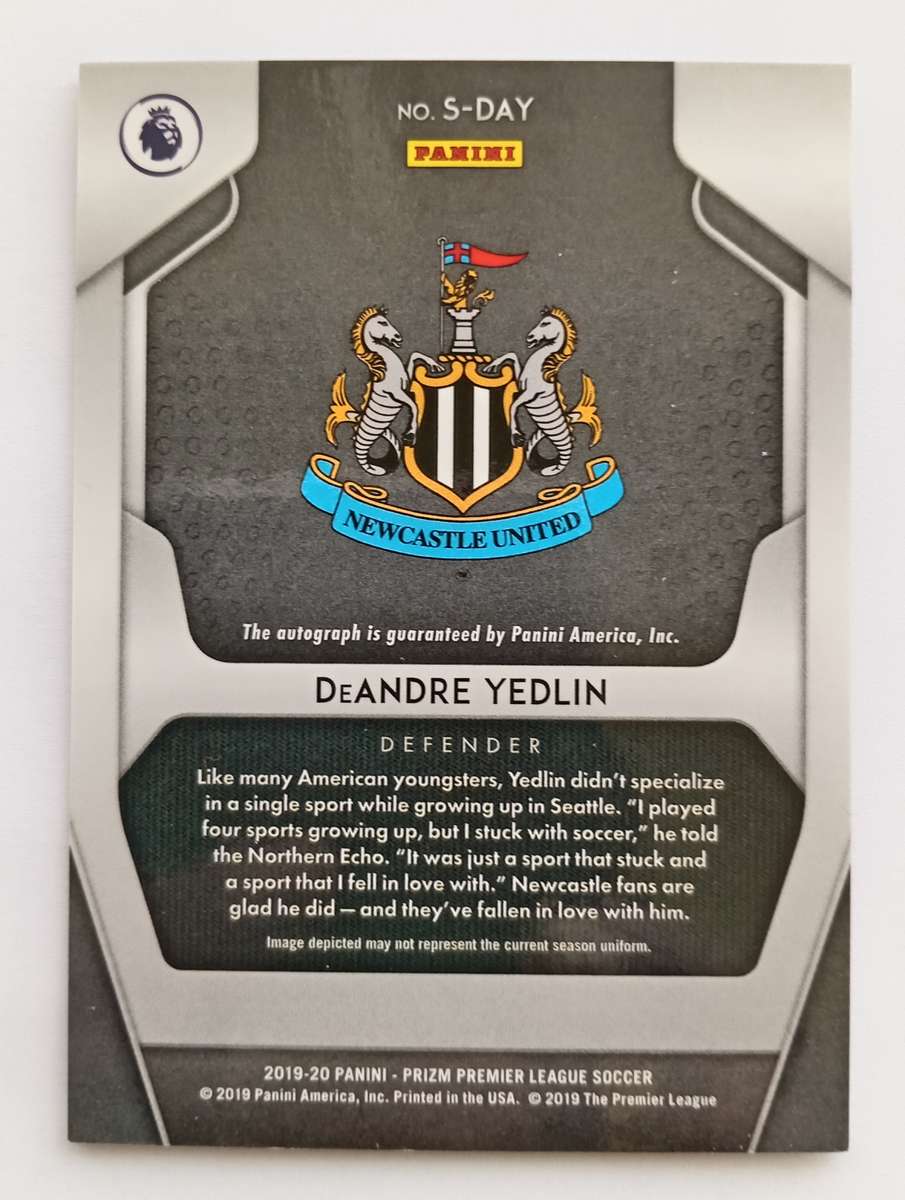 DeANDRE YEDLIN (Newcastle)- PANINI PREMIER LEAGUE PRIZM SIGNATURES 2020 - AUTOGRAPH TRADING CARD
