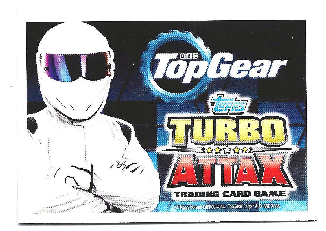 BMW M4 - TOPPS BBC TOP GEAR `TURBO ATTAX 2014/15 - RARE FOIL TRADING CARD 168