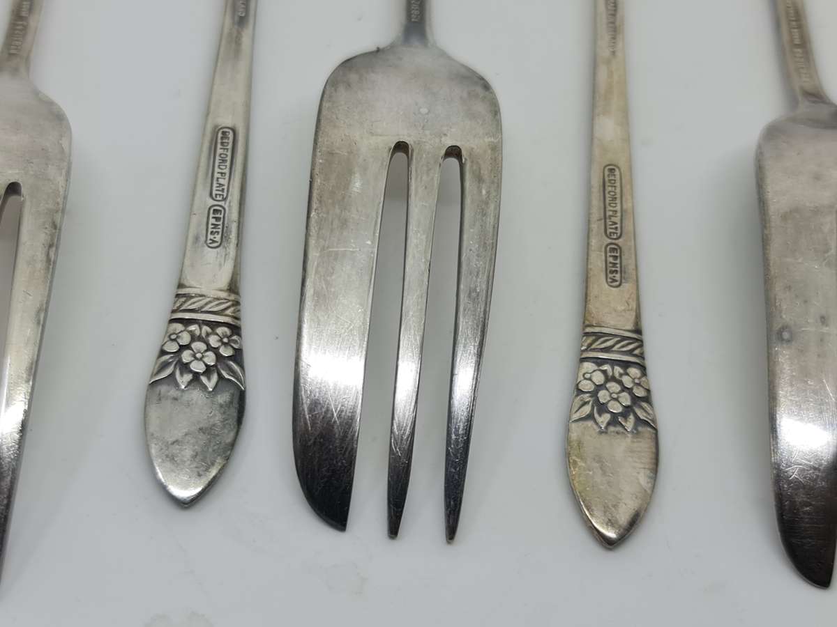 Bedford plate EPNS cake forks