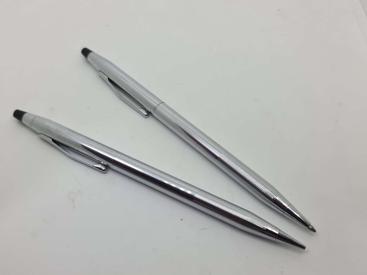 Silver Tone Cross pen and pencil set